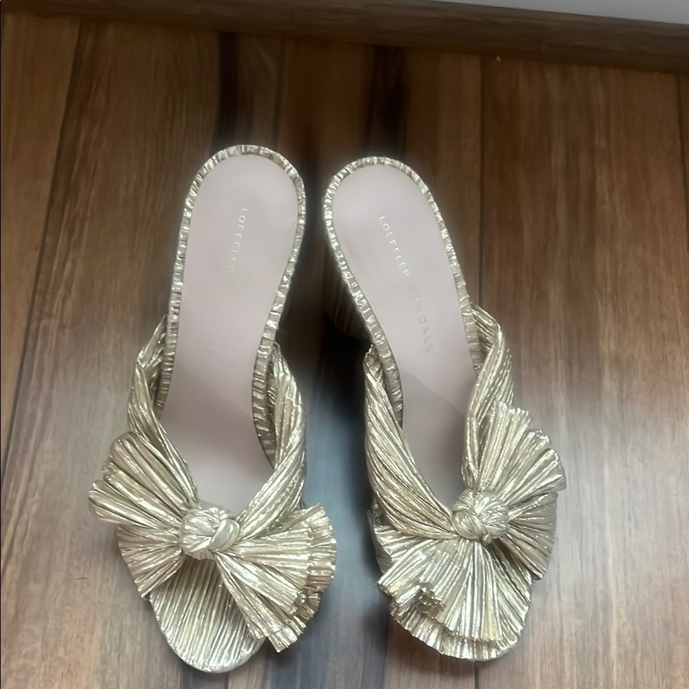 Loeffler Randall Metallic Gold Mules